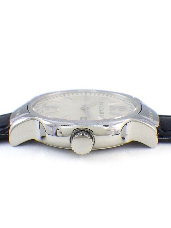 Bvlgari Watch Solo Tempo Sunray Silver Dial Date Cowhide SS Quartz Analog